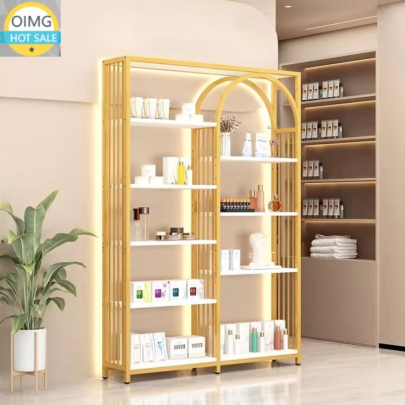 Luxury Skincare And Spa - モダンな高級商業用美容サロン陳列棚＆ネイルスキンケアスタンド スパストア収納ラック 折りたたみ式金属素材
