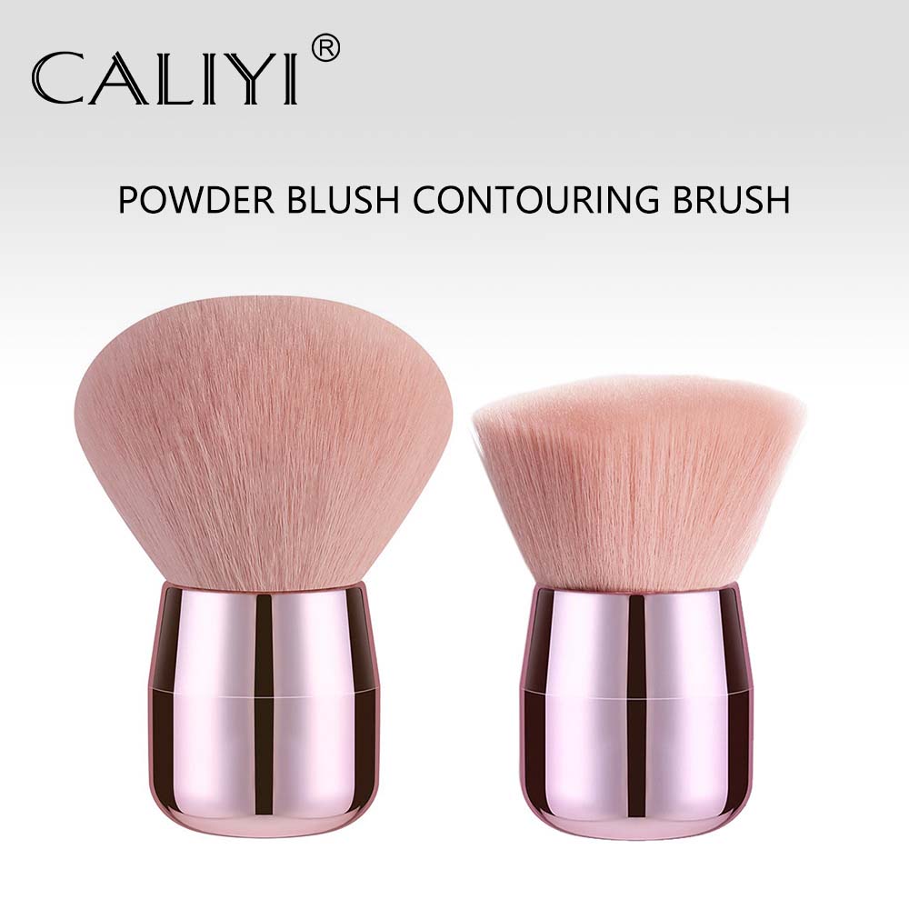 Luxury Skincare And Makeup Brands - CALIYI 1/2 個ふわふわルースパウダーブラッシュブラシポータブルミニ高級メイクブラシ旅行化粧品メイクアップツール女性女の子