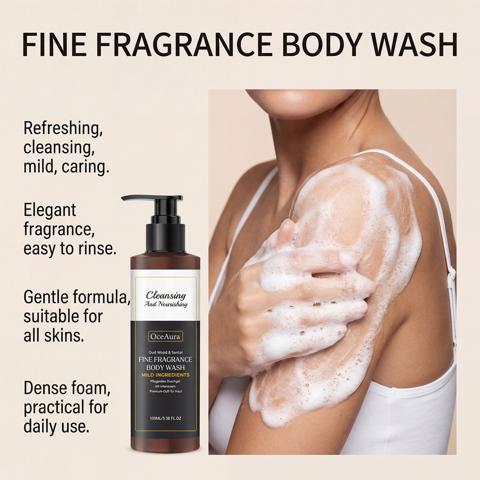 贅沢な香りの保湿ボディウォッシュ ウードウッド サンダルウッ - Luxury Skincare Aesthetic のレビューと価格