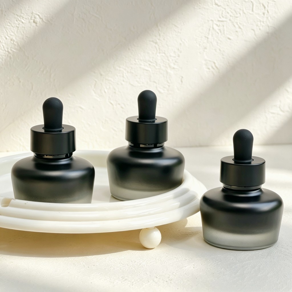 30mlフロストガラス製ドロッパーボトル、遮光エッセンシャル - Luxury Skincare Serum のレビューと価格
